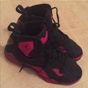 PINK AND BLACK JORDANS